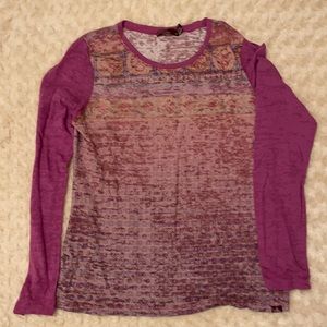 Prana laser cut long sleeve shirt EUC sz M